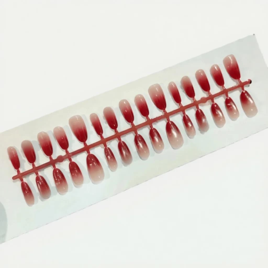 Press-on negler Ombre Cat Eye med rhinestones, 30 stk