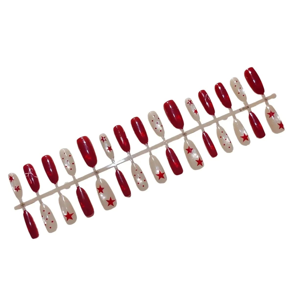 Stjernete vinrøde kattøye negler, medium oval form