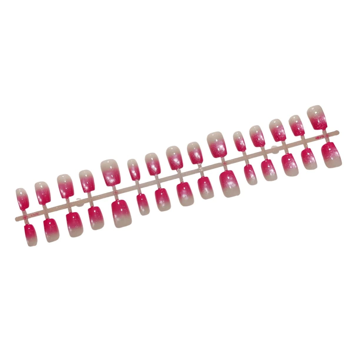 Rosarosa Gradient Cat Eye Press-On Negler Kort Ballerina-form