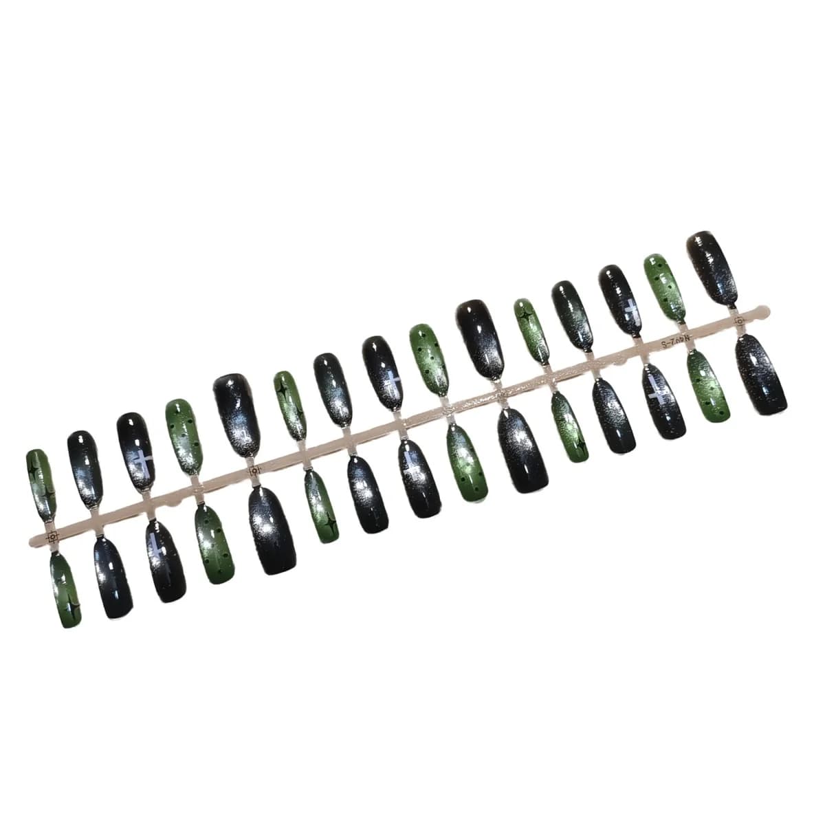 Medium Oval Cat Eye Pålimbare Negler Mørk Søt Cool Stil