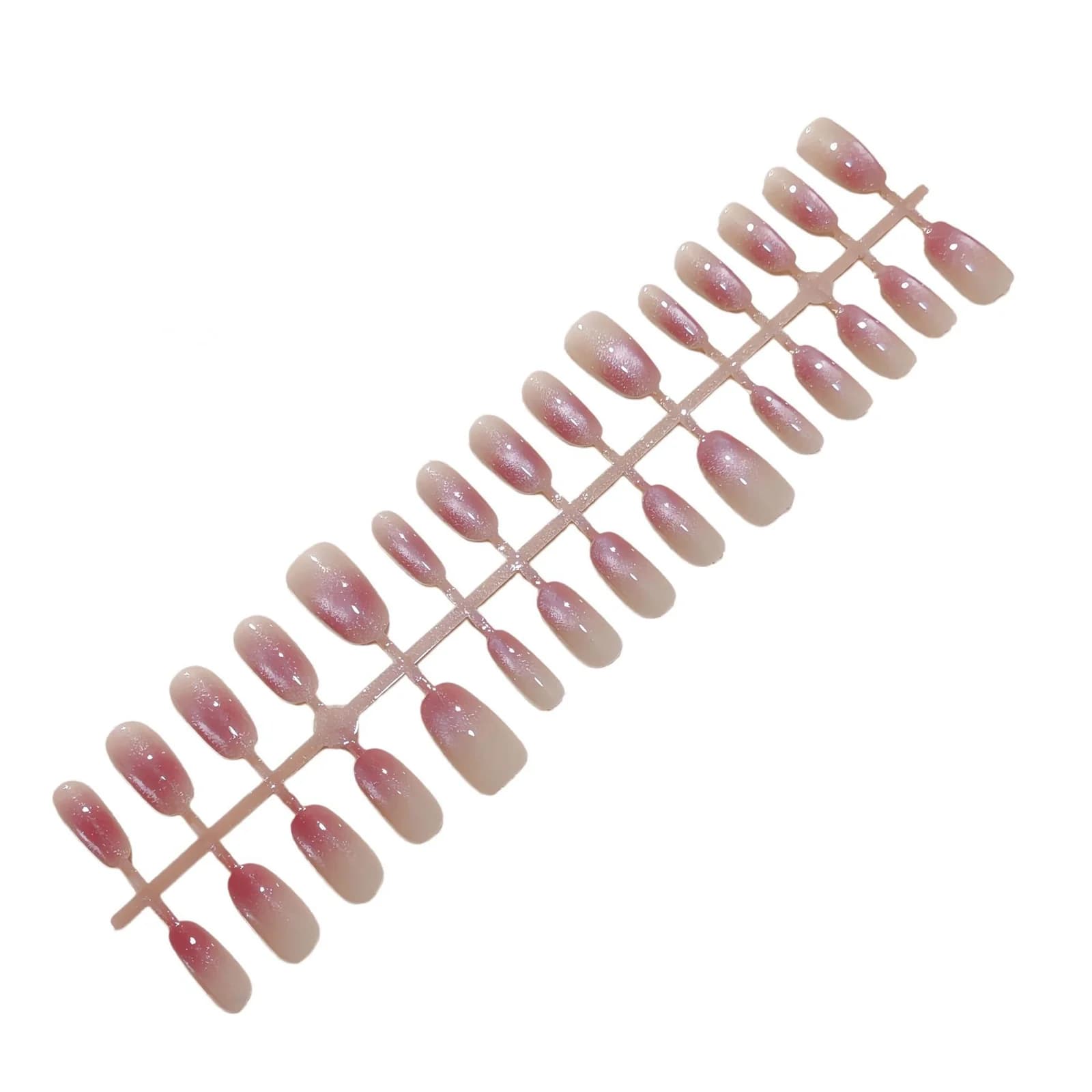 Røykfiolett kattøye kunstige negler kort medium oval gradient