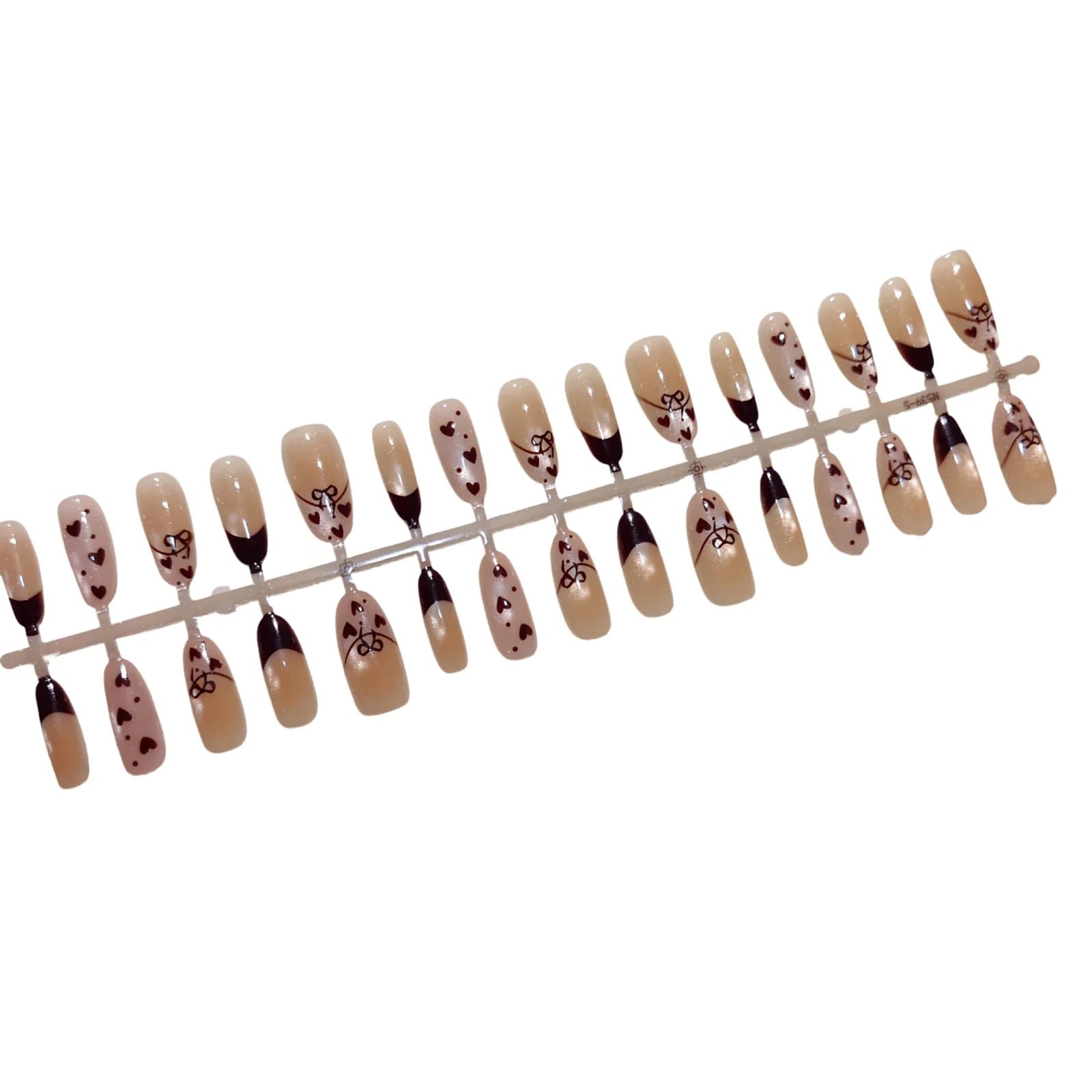 Karamell Sommerfugl Cat Eye Negler Medium Oval 30 stk